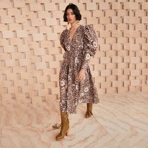 Ulla Johnson Althea Long Sleeve Midi Dress Sz 00